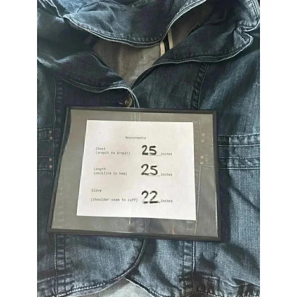 Mwah Jeans Denim Jacket women's plus size 1X medium wash with pockets - Picture 10 of 10